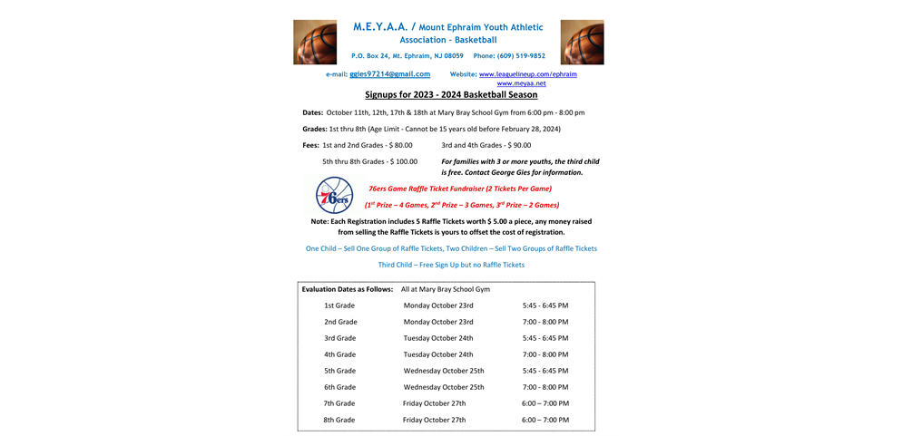 2023 - 2024 MEYAA Basketball