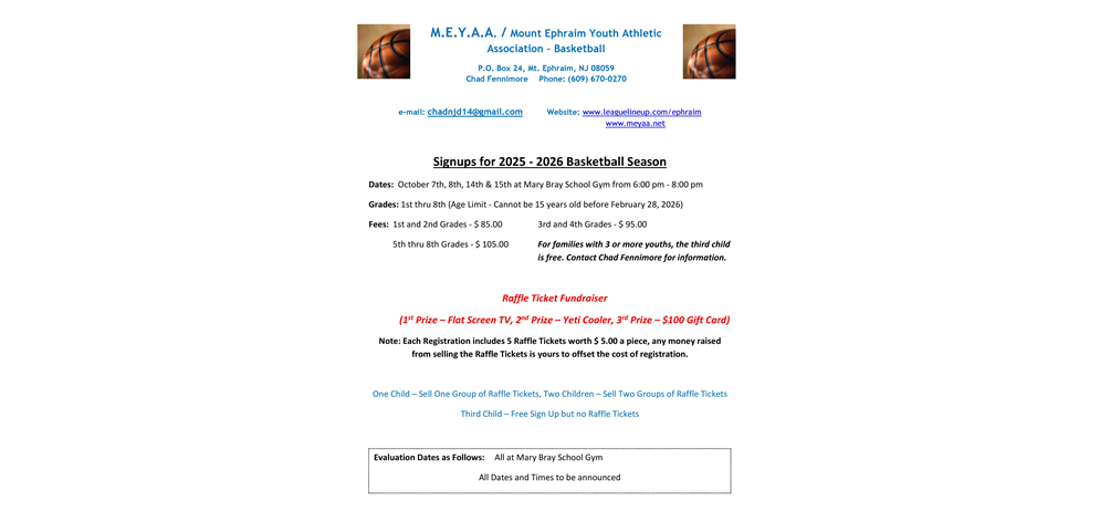 MEYAA Basketball 2025 - 2026 Sign Ups