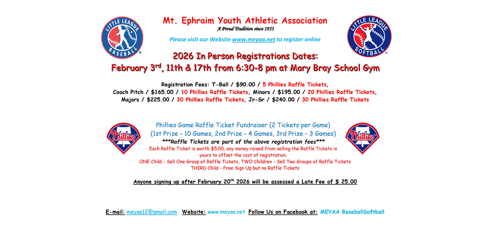 2026 MEYAA Baseball / Softball